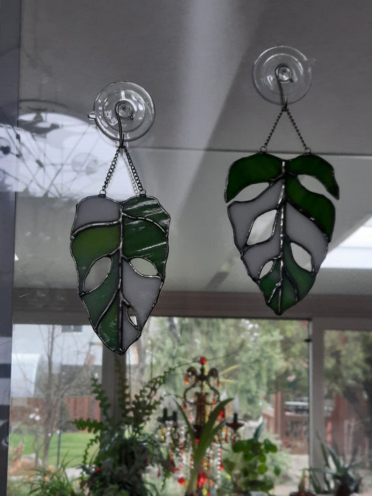 Swiss Cheese Leaf Suncatchers